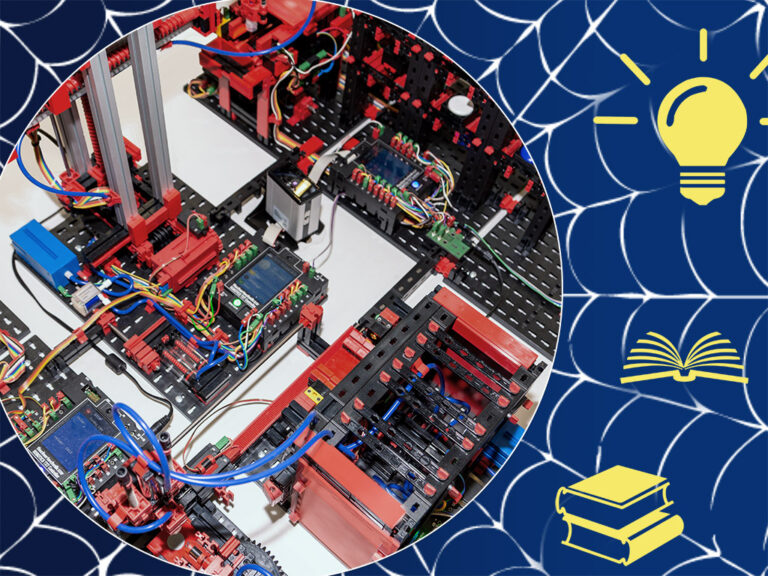 Modell einer Fabrikanlage vernetzt mit Ideen
