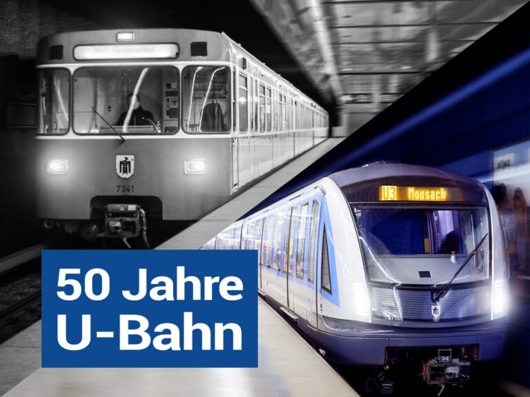 Gegenüberstellung von alter und neuer U-Bahn in München