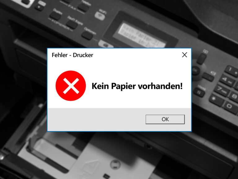 Fehlermeldung "Kein Papier vorhanden!"